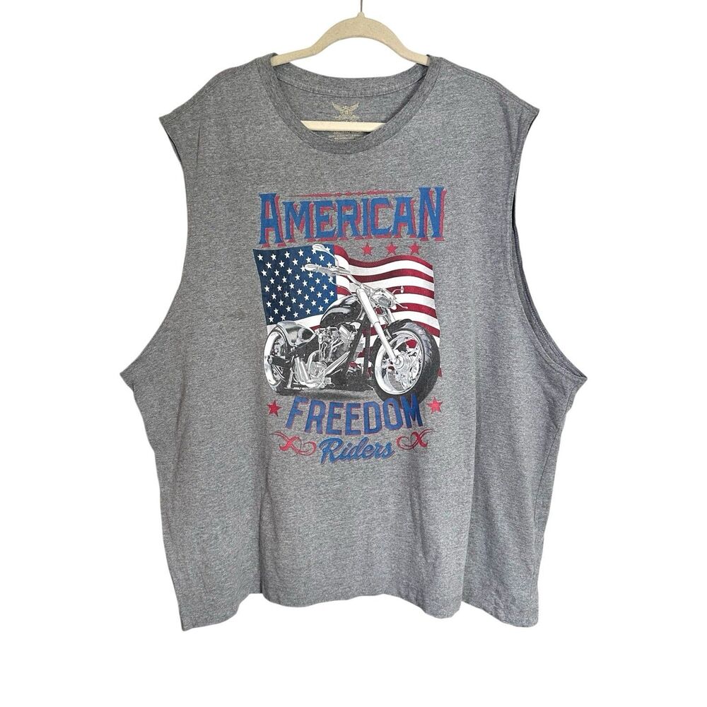 Faded Glory Mens Sz 3XL American Freedom Riders Motorcycle Top Shirt Patriotic